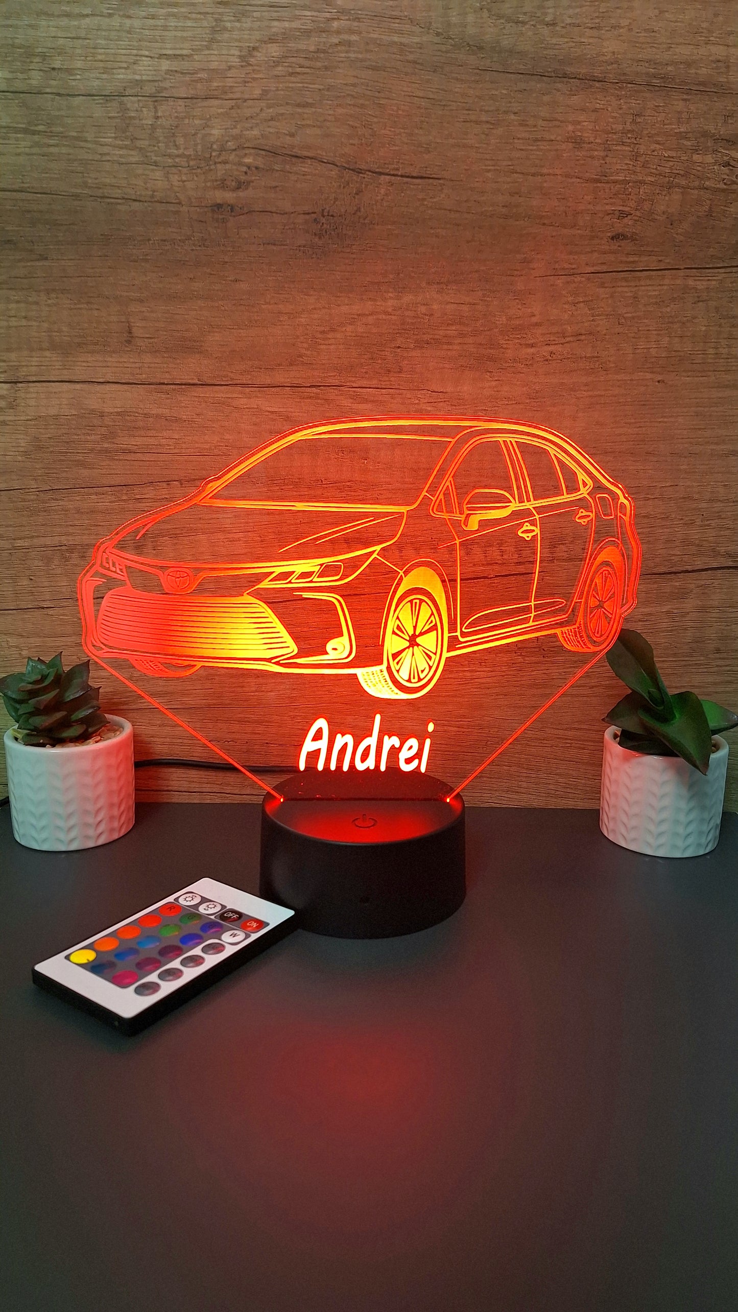 Lampa 3D Personalizata Toyota Corolla