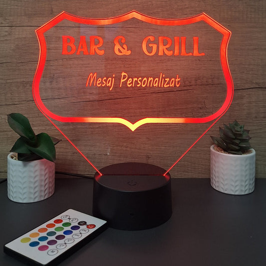 Lampa 3D Personalizata Bar & Grill