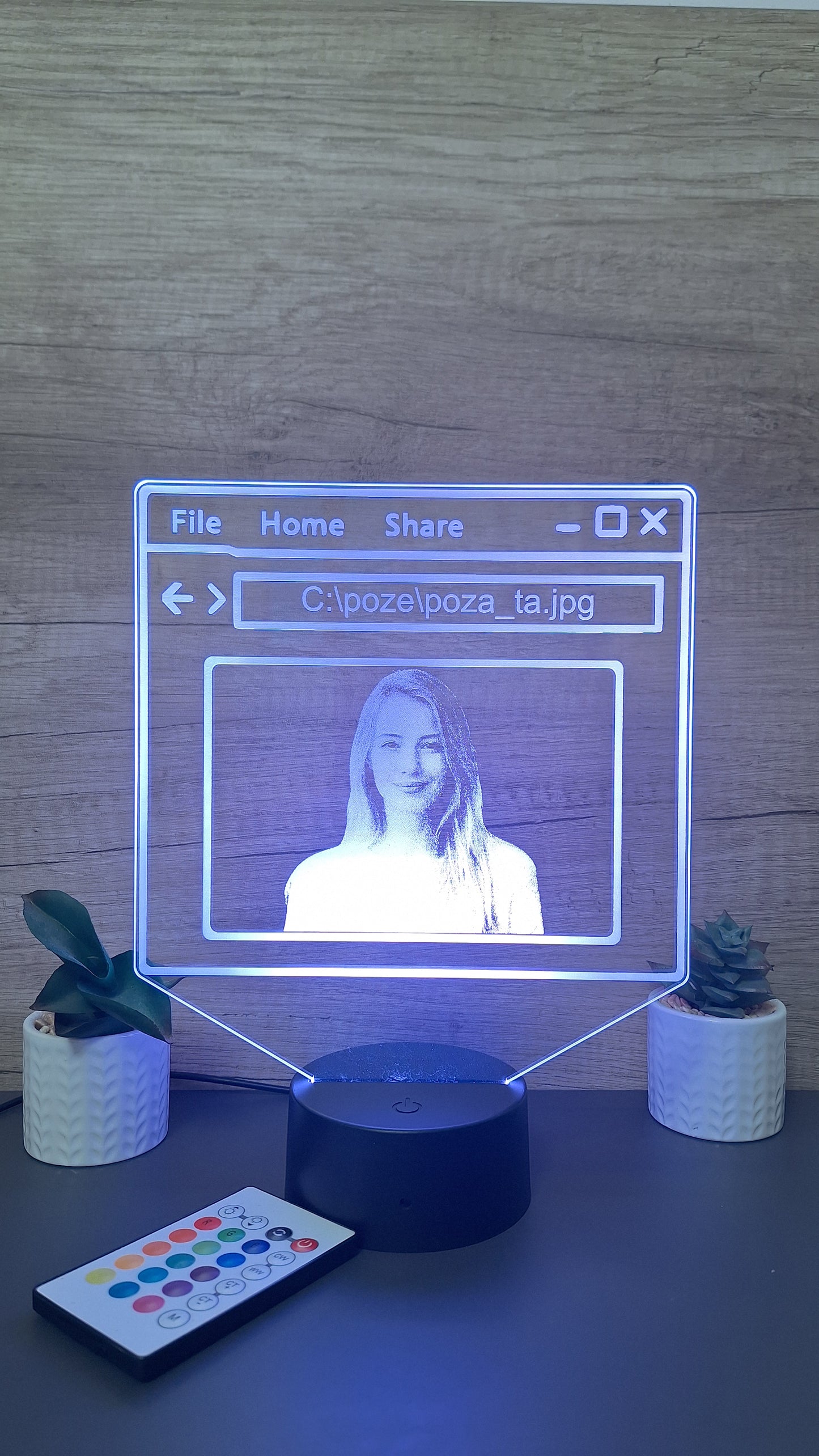 Lampa 3D Personalizata Poza Ta