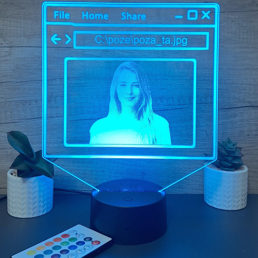 Lampa 3D Personalizata Poza Ta