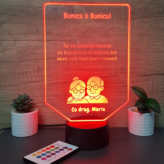 Lampa 3D Personalizata Bunica si Bunicul