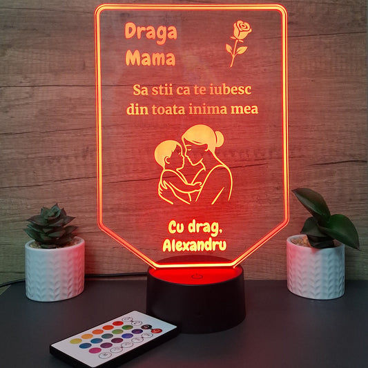 Lampa 3D Personalizata Mama