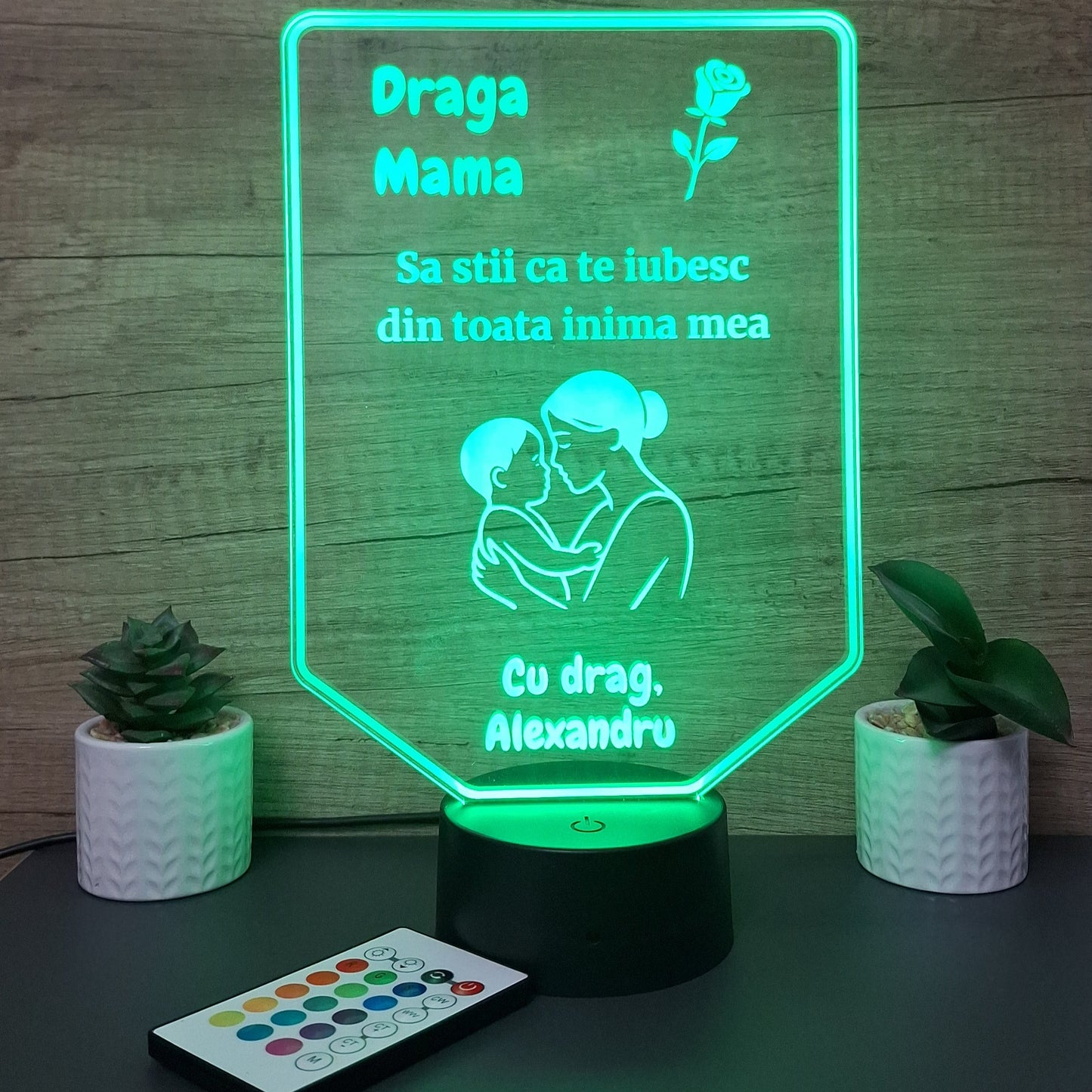Lampa 3D Personalizata Mama