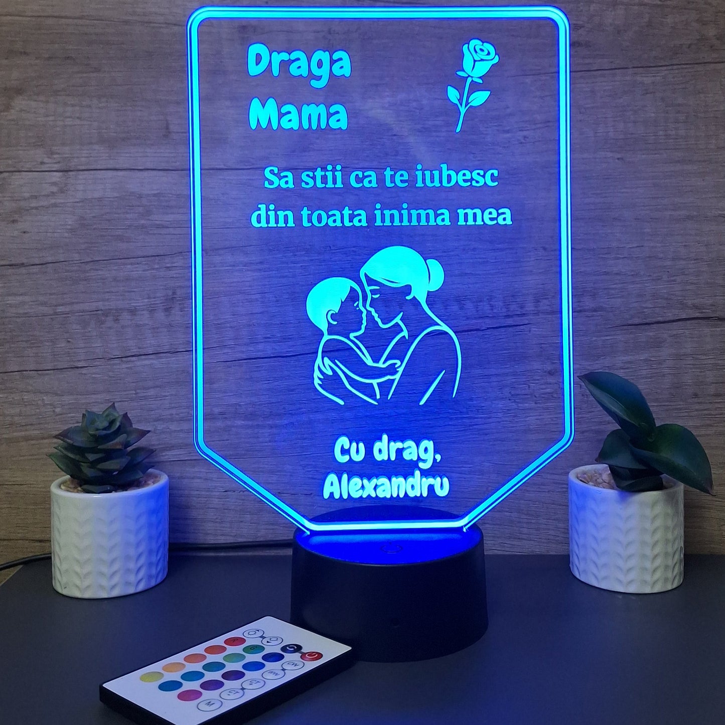 Lampa 3D Personalizata Mama