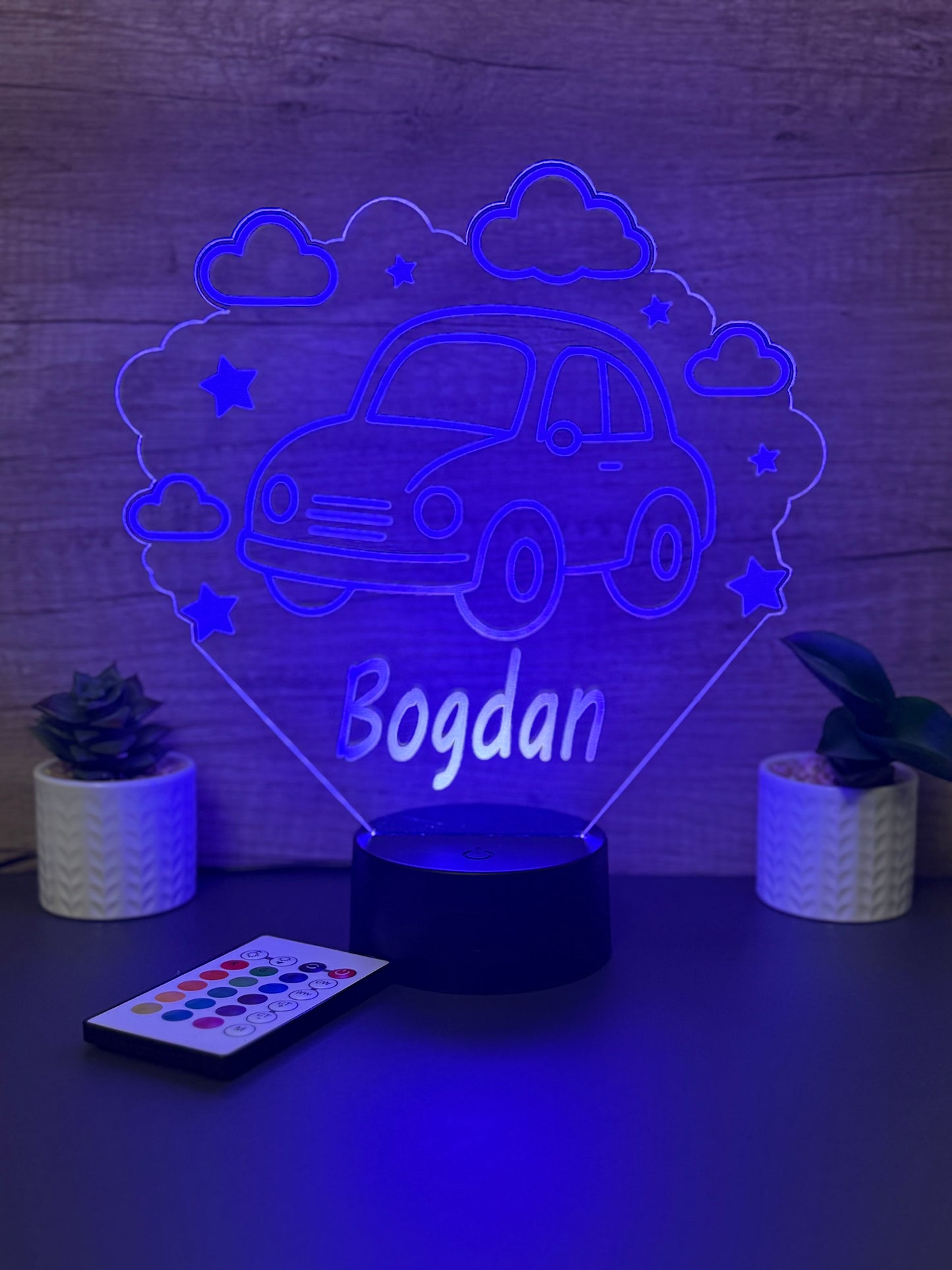 Lampa 3D Personalizata Masina forma Nor