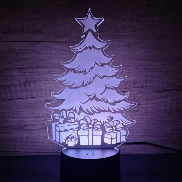 lampa 3d brad de craciun