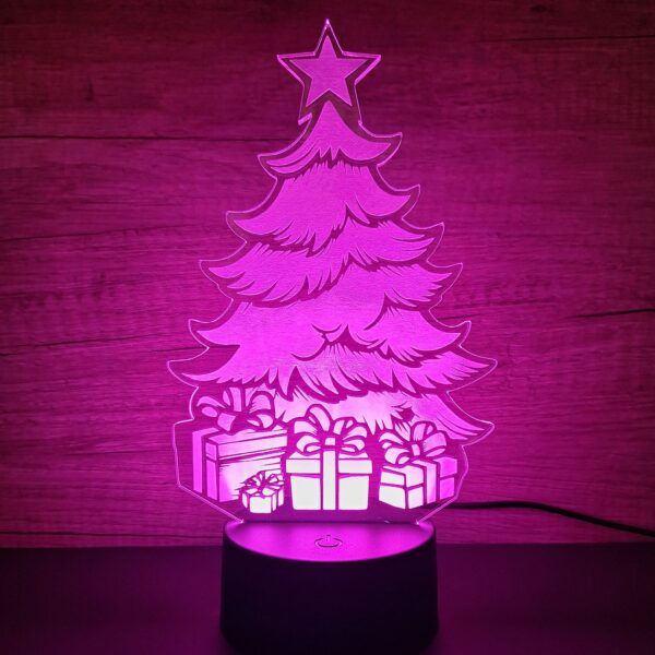 lampa 3d brad de craciun