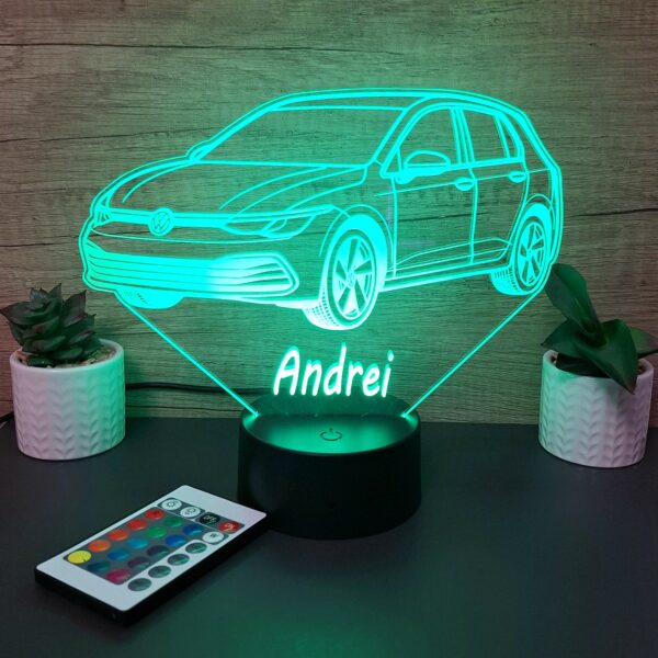 lampa 3d personalizata voltswagen golf 8
