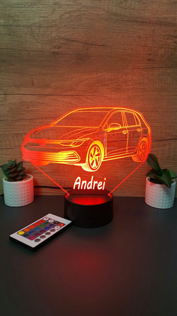 lampa 3d personalizata voltswagen golf 8