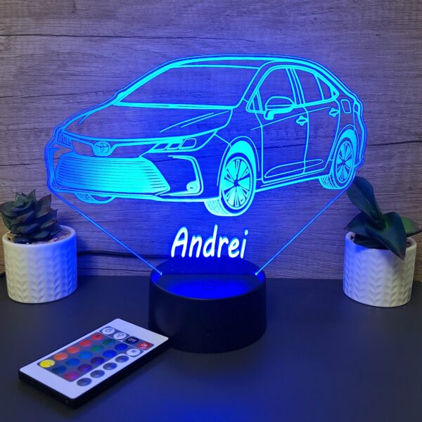 lampa 3d personalizata toyota corolla