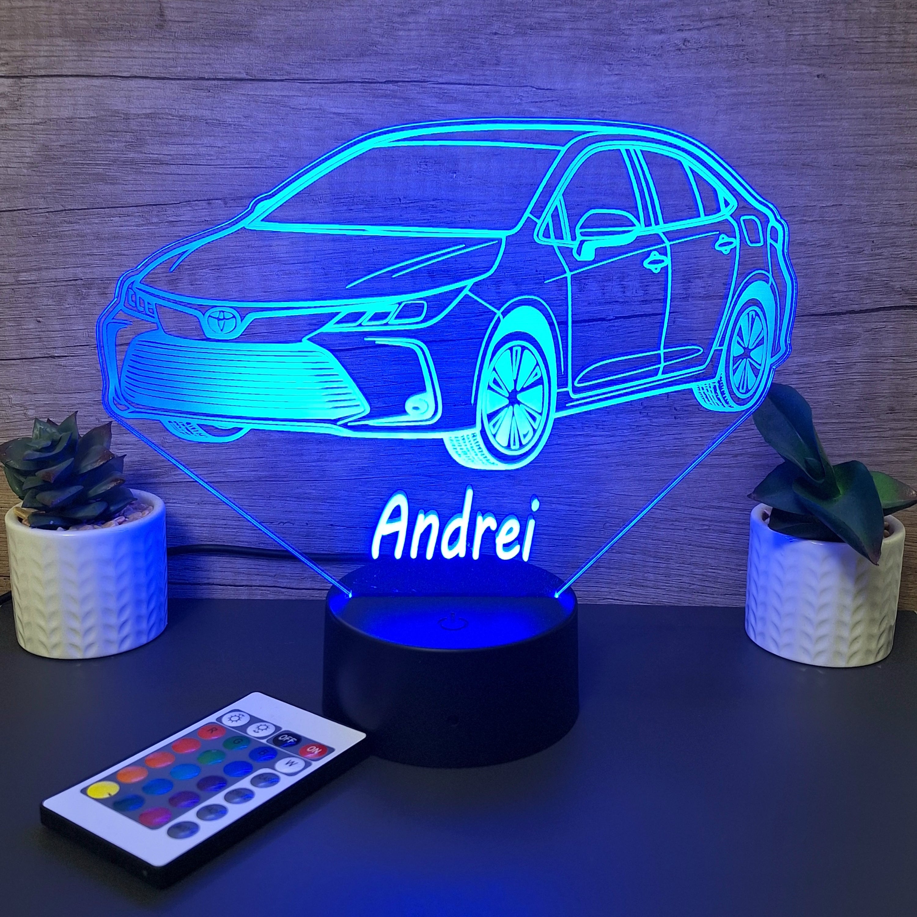 lampa 3d personalizata toyota corolla