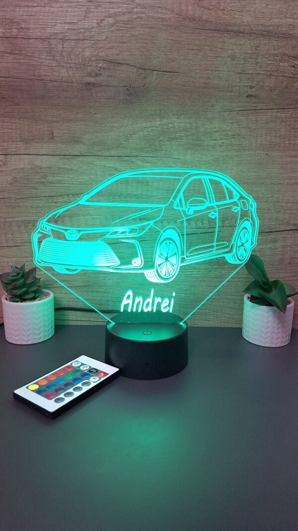 lampa 3d personalizata toyota corolla