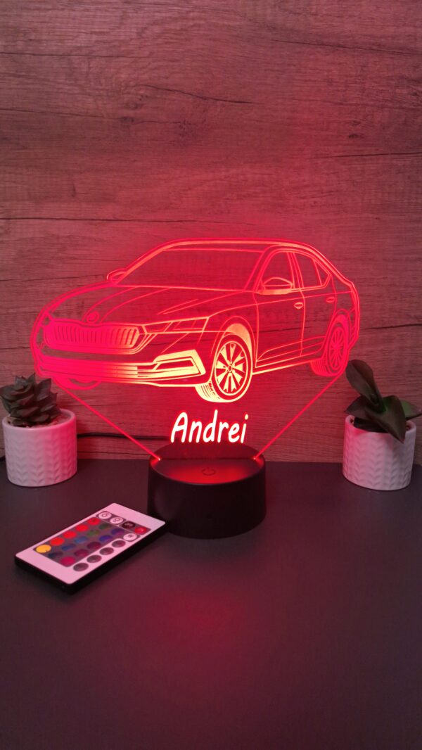 lampa 3d personalizata skoda octavia