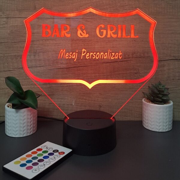 lampa 3d personalizata bar & grill