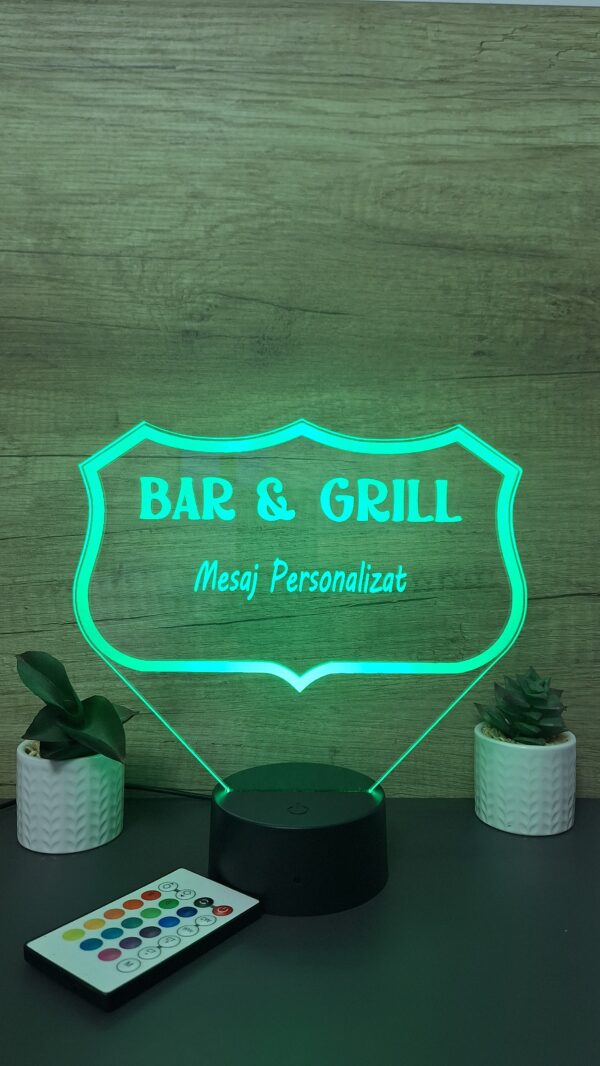 lampa 3d personalizata bar & grill