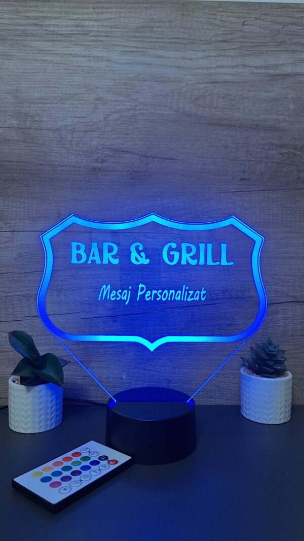 lampa 3d personalizata bar & grill