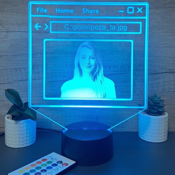 lampa 3d personalizata poza ta