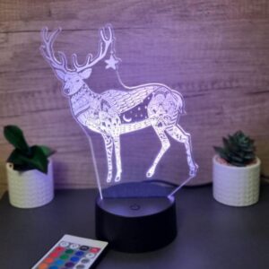 lampa 3d cerb de craciun lampa 3d cerb de craciun