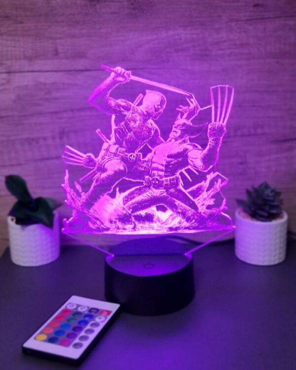 lampa 3d deadpool vs wolverine