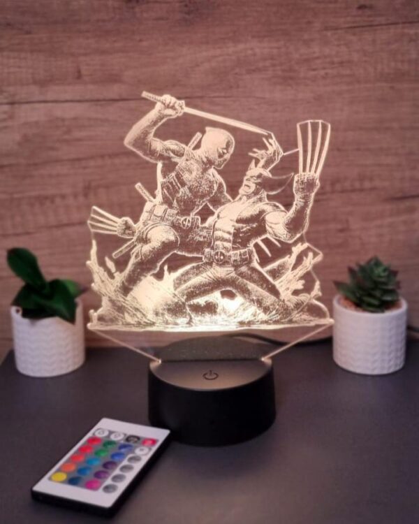 lampa 3d deadpool vs wolverine