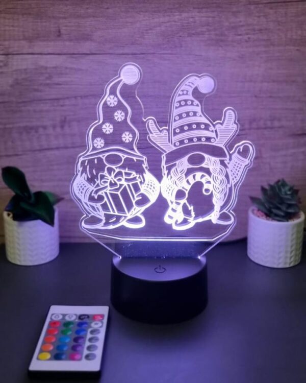 lampa 3d spiridus de craciun