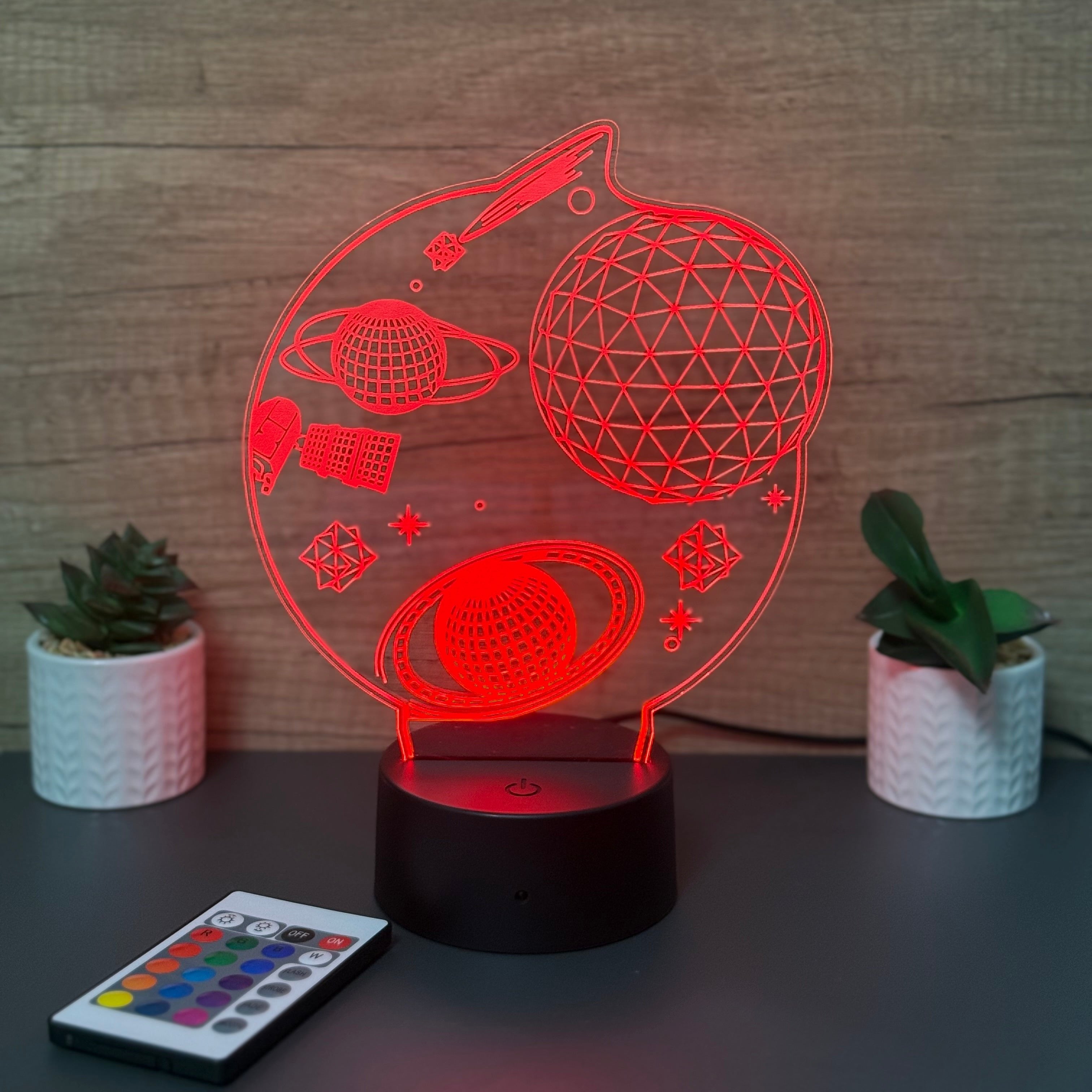 lampa 3d planete