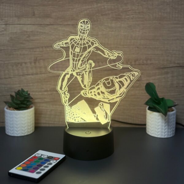 lampa 3d spider man & iron man