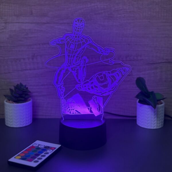 lampa 3d spider man & iron man