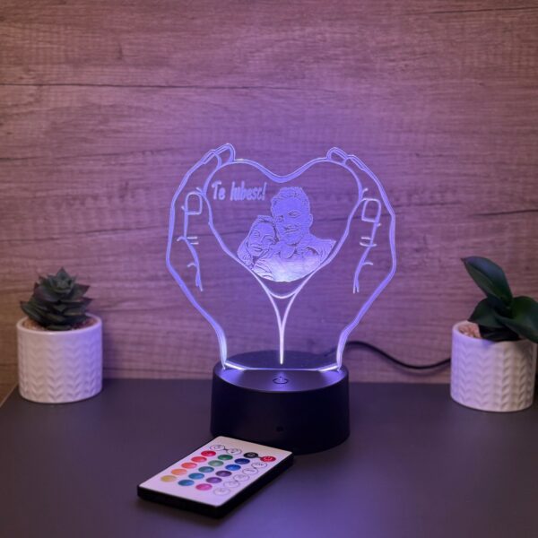 lampa 3d personalizata inima
