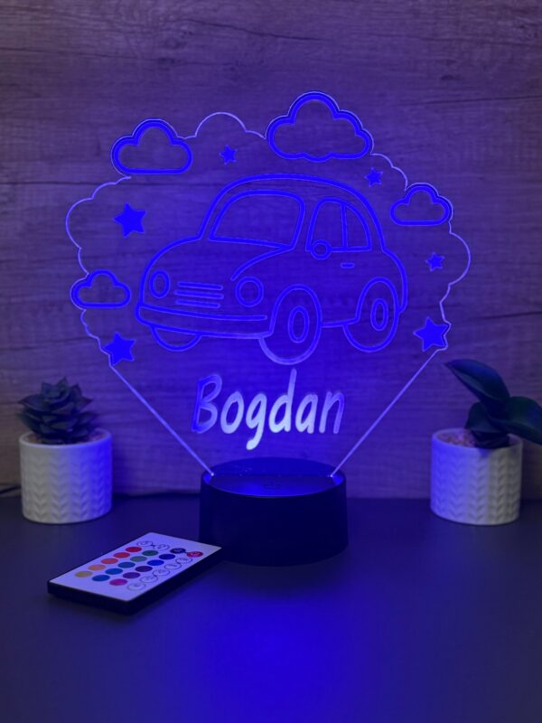 lampa 3d personalizata masina forma nor