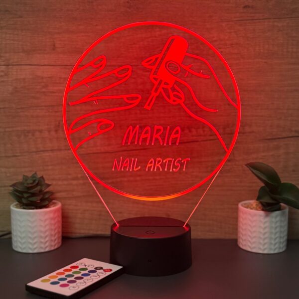 lampa 3d personalizata nail artist