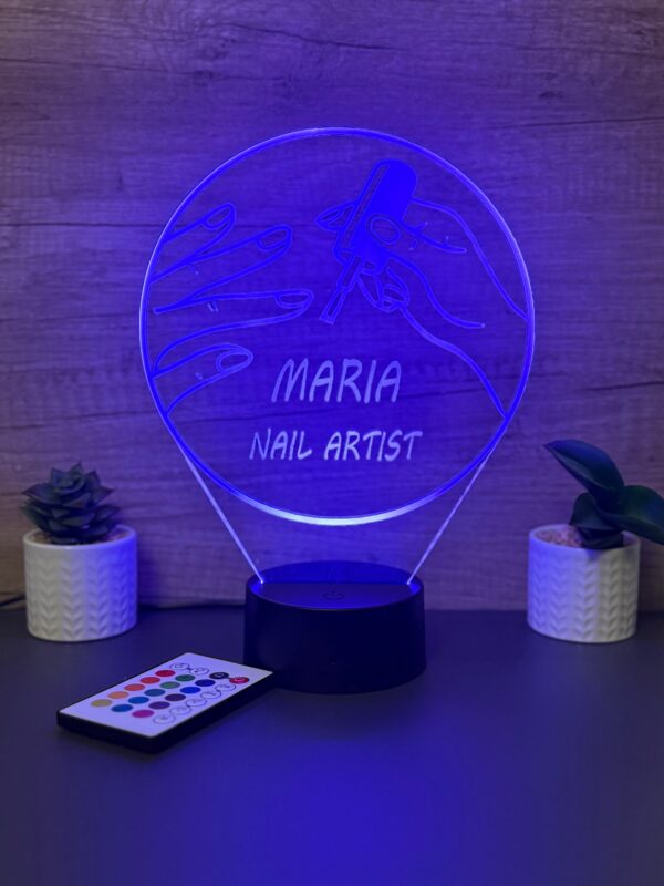 lampa 3d personalizata nail artist